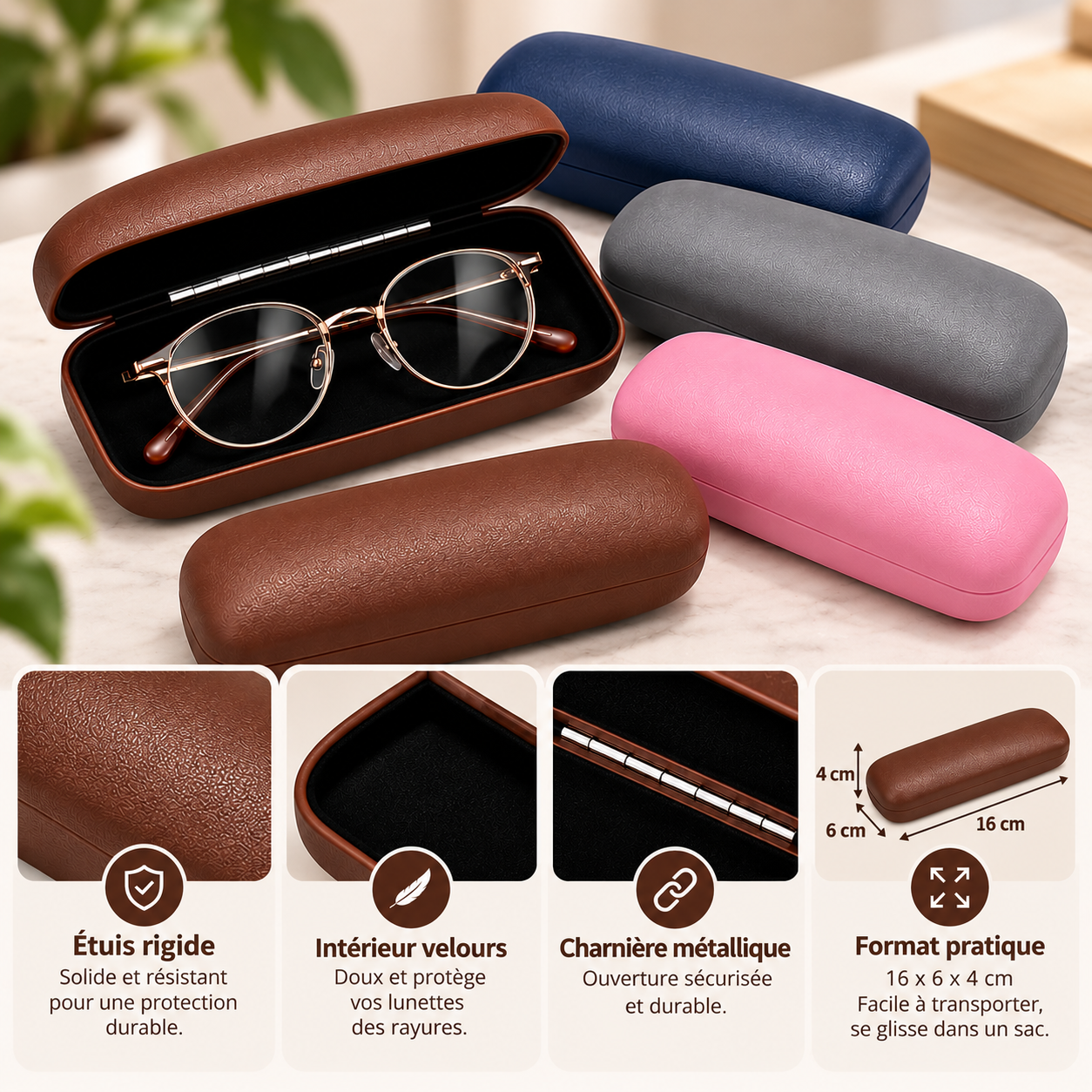 Étuis rigides pour lunettes